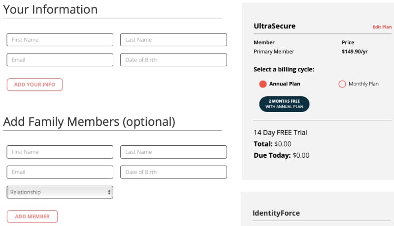 Identityforce Review Signup 2