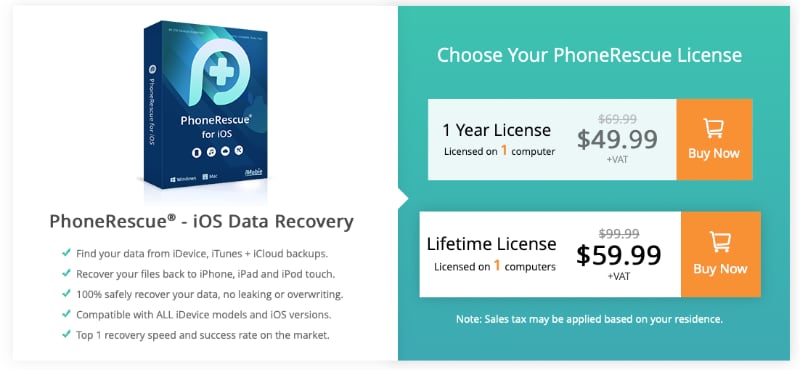 Imobie Phonerescue 4 Pricing