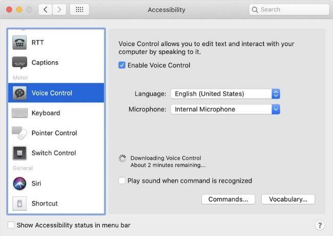 Macos Catalina Features Voice Control Screenshot