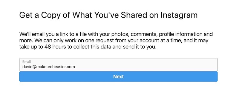 Social Media Account Backup Instagram Download