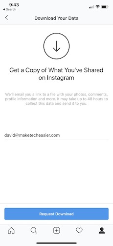 Social Media Account Backup Instagram Mobile Download