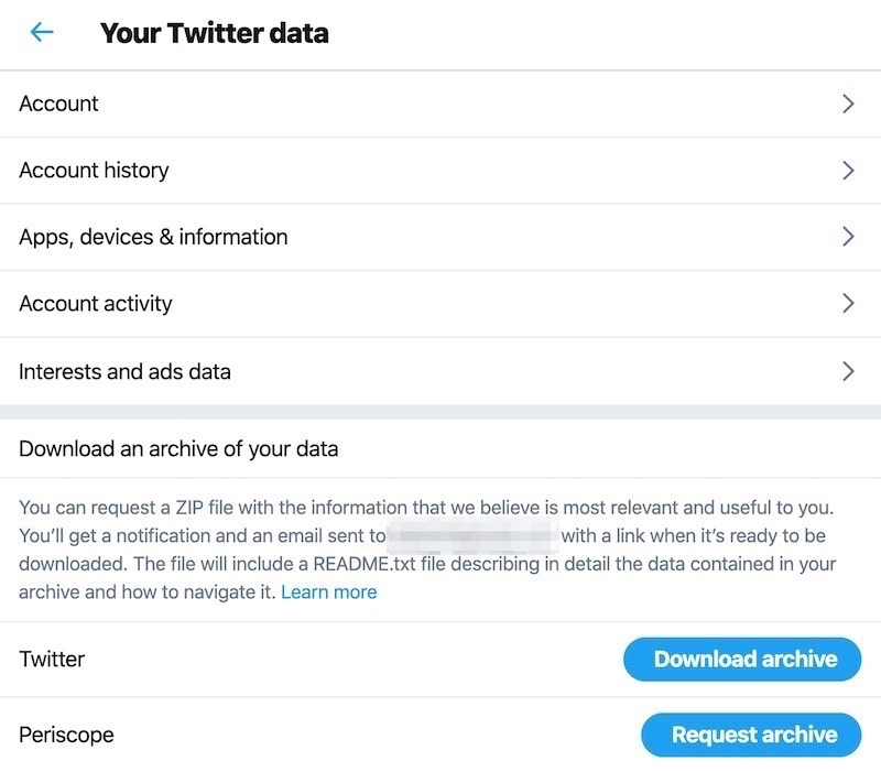 Social Media Account Backup Twitter Download