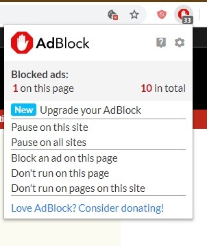 Adblock Showing Number Of Blocked Ads