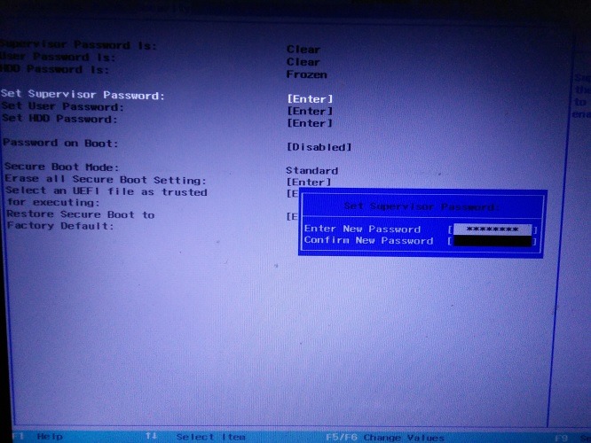 Enter And Confirm Supervisor Password Uefi Secure Mode