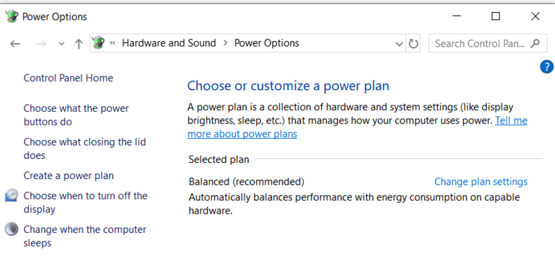 External Hard Drive Troubleshooting Change Plan Settings