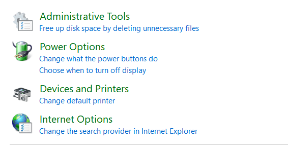 External Hard Drive Troubleshooting Control Panel Select Power Options