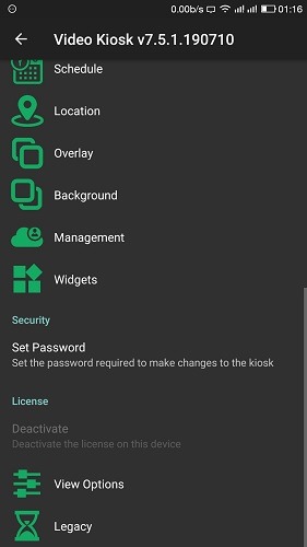 Fully Video Kiosk App Set Password