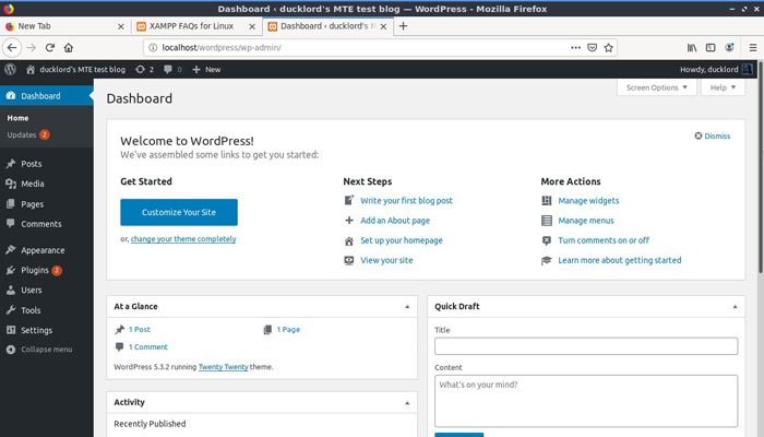 Linux Local Wp Blog Dashboard