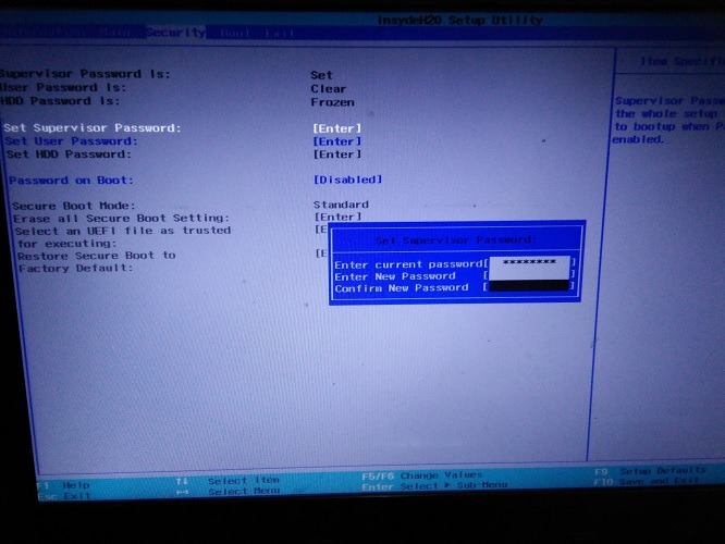 Reset Supervisor Password Blank Spaces