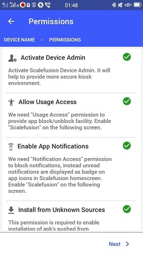 Scalefusion Device Admin Permissions Complete