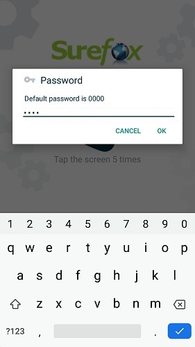 Surefox Kiosk Mode Password Set