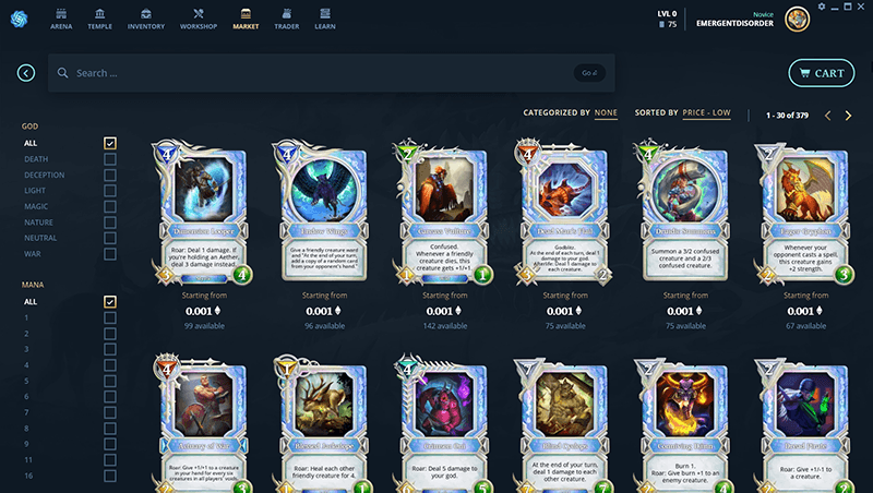 Blockchain Game Gods Unchained Cards Blockchain Game Gods Unchained Cards