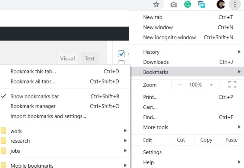 Bookmarks Bar Chrome Boommark Manager