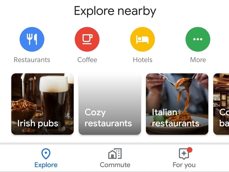 Google Maps Android Explore