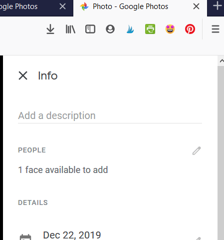 Google Photos Manual Tagging Image Information Desktop