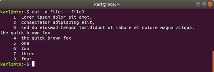 Linux Text Tools Cat