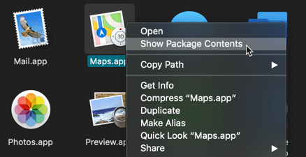 Macos App Bundles Show Package Content