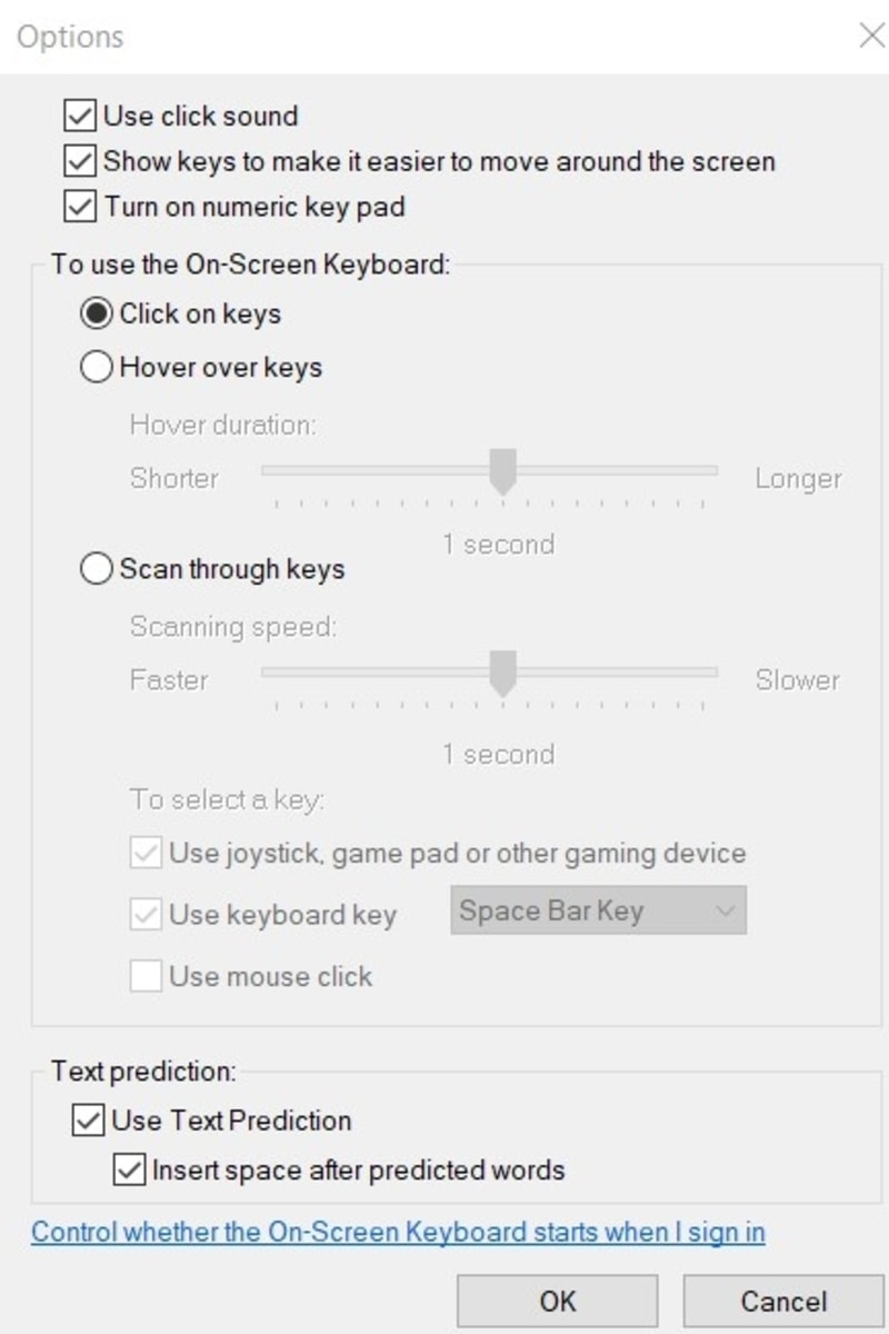 Windows Keyboard Options