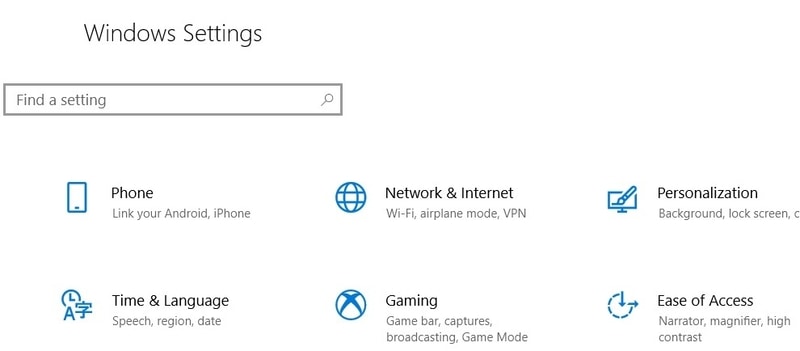 Windows Keyboard Settings Page