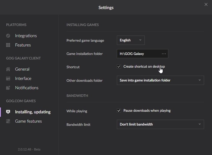 Gog Galaxy 2 Multiplatform Gaming Installing Updating