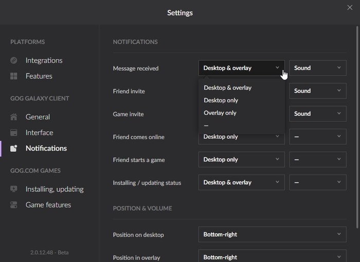 Gog Galaxy 2 Multiplatform Gaming Notifications