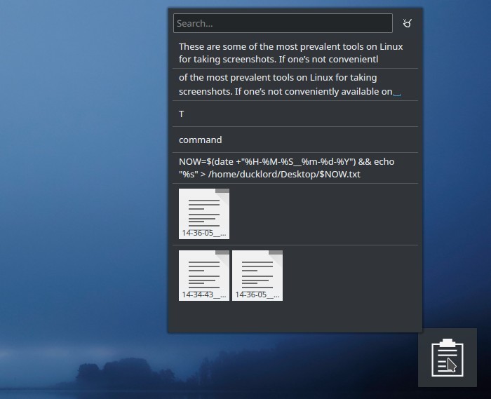 Kde Clipboard Widget Txt Notes Clipboard List