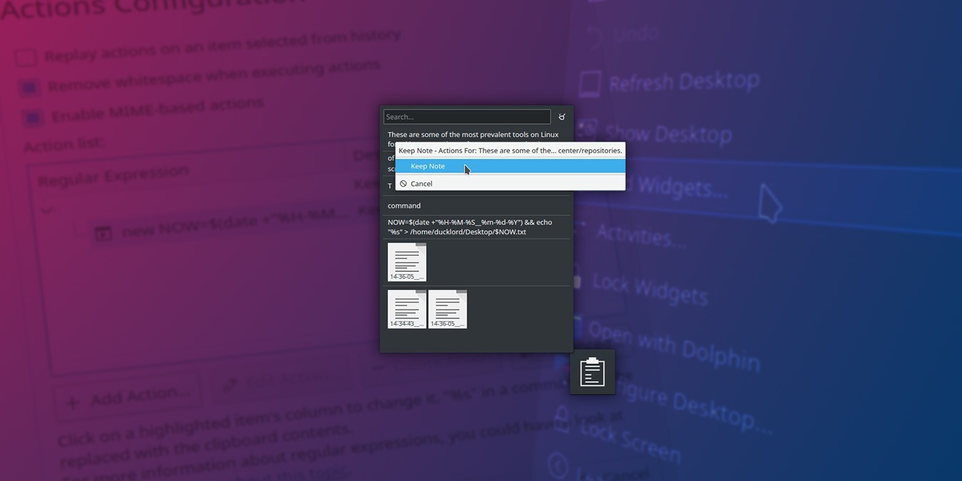 How to Backup Your Clipboard History with KDE's Clipboard Widget
