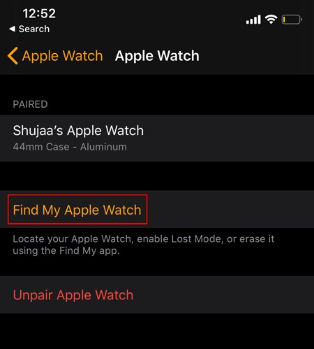 Locate Apple Watch Find Watch