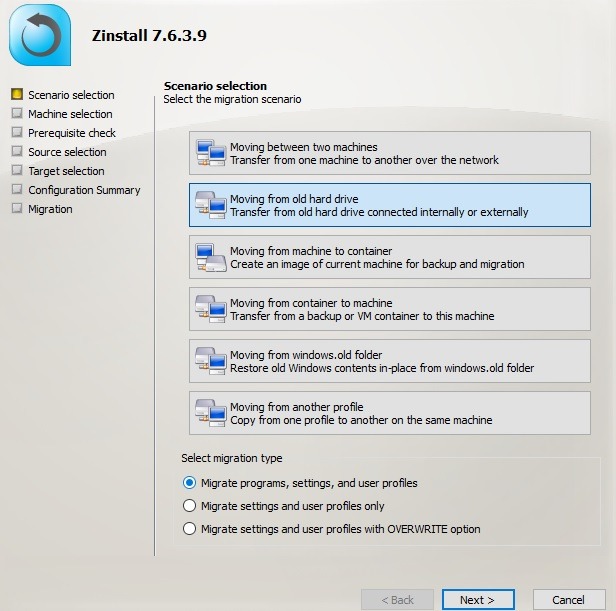 Moving From Old Hard Drive Zinstall