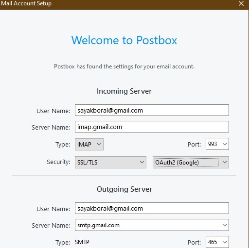Postbox Email Client Gmail Setup