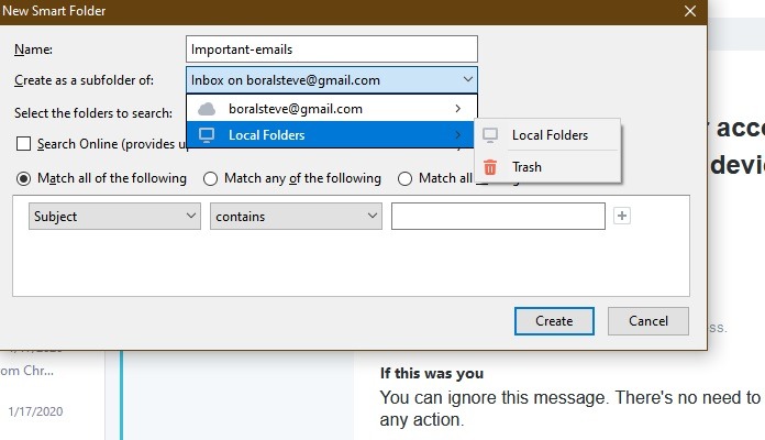 Postbox Email Client Smart Folder Setup