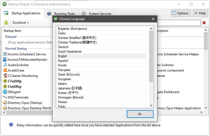 Startup Delayer Optimize Login Language