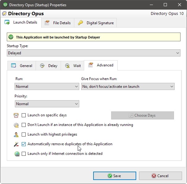 Startup Delayer Optimize Login Launch Details Advanced