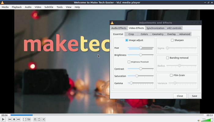 Vlc Upgraded Videos Hue And Saturation