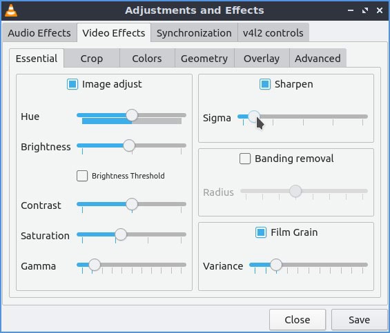 Vlc Upgraded Videos Sharpen Grain