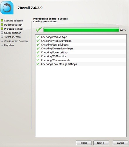 Zinstall Hard Drive Prerequisites Check