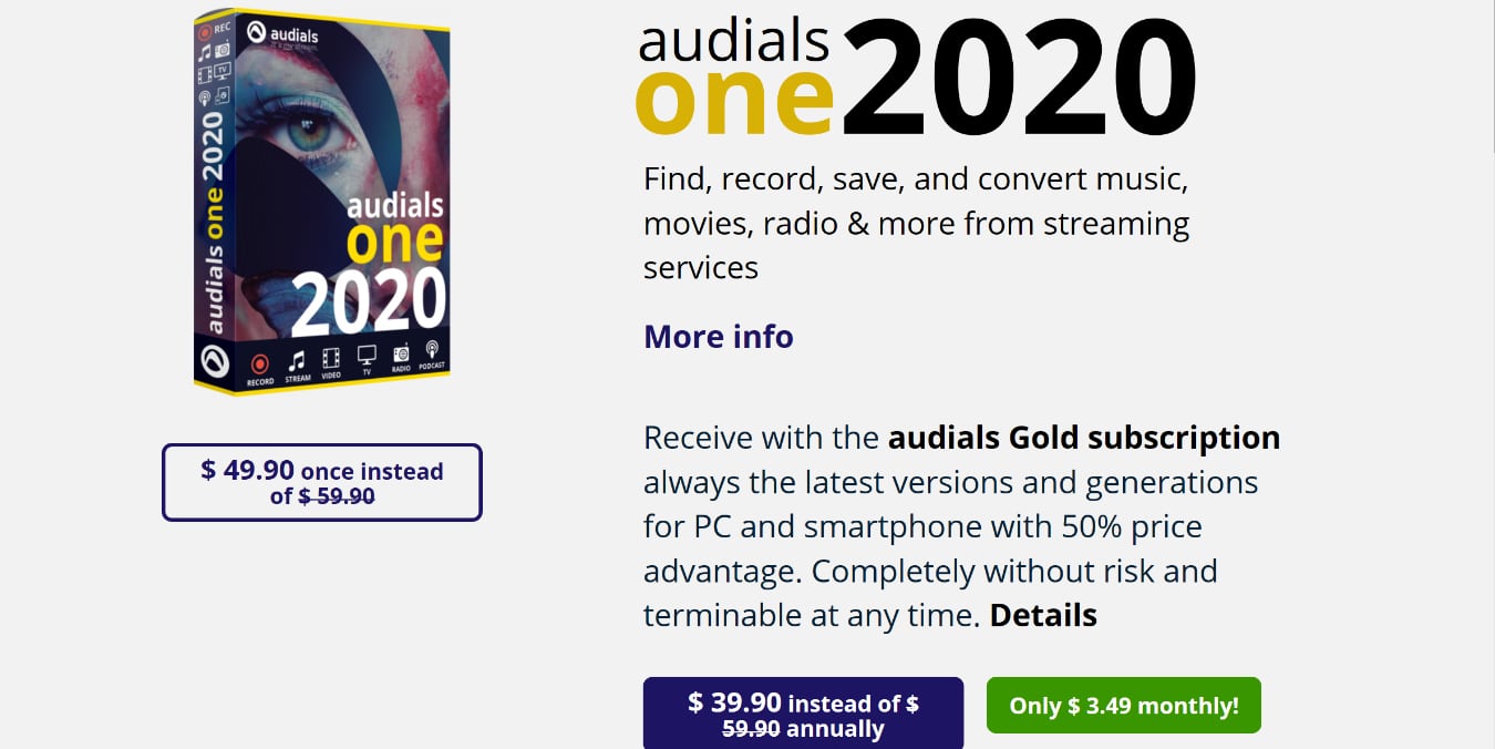 Audials One Review Pricing