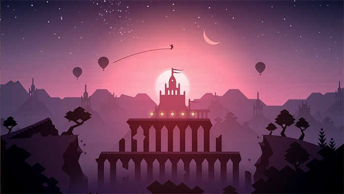 Alto's Odyssey showing the serene landscape.