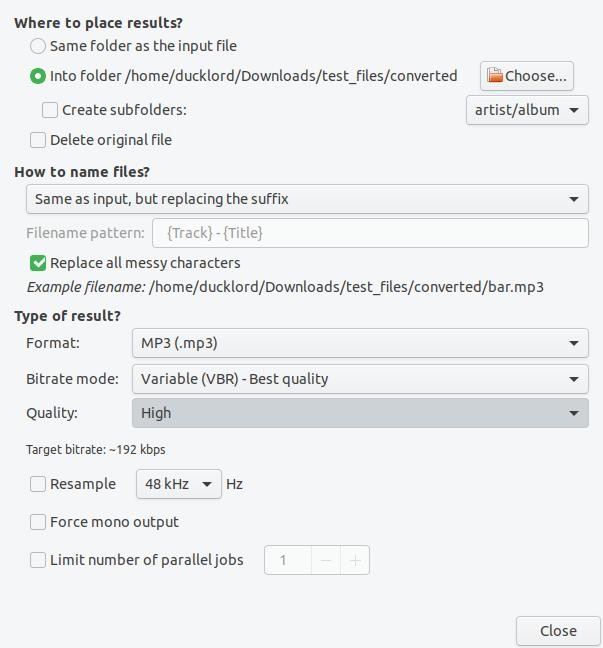 Convert Your Audio With Soundconverter File Settings