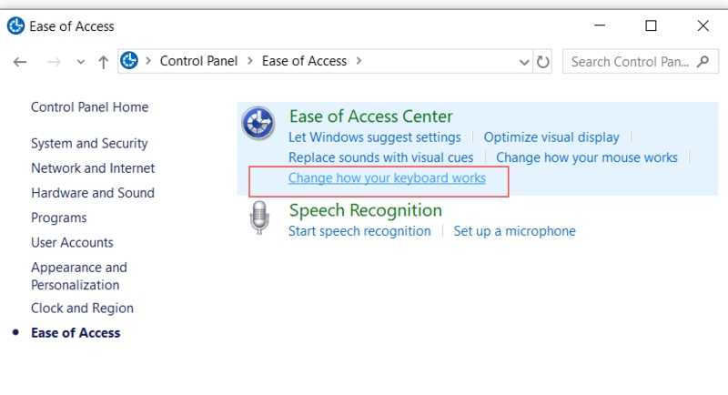 Disable Sticky Keys Change How Keyboard Works