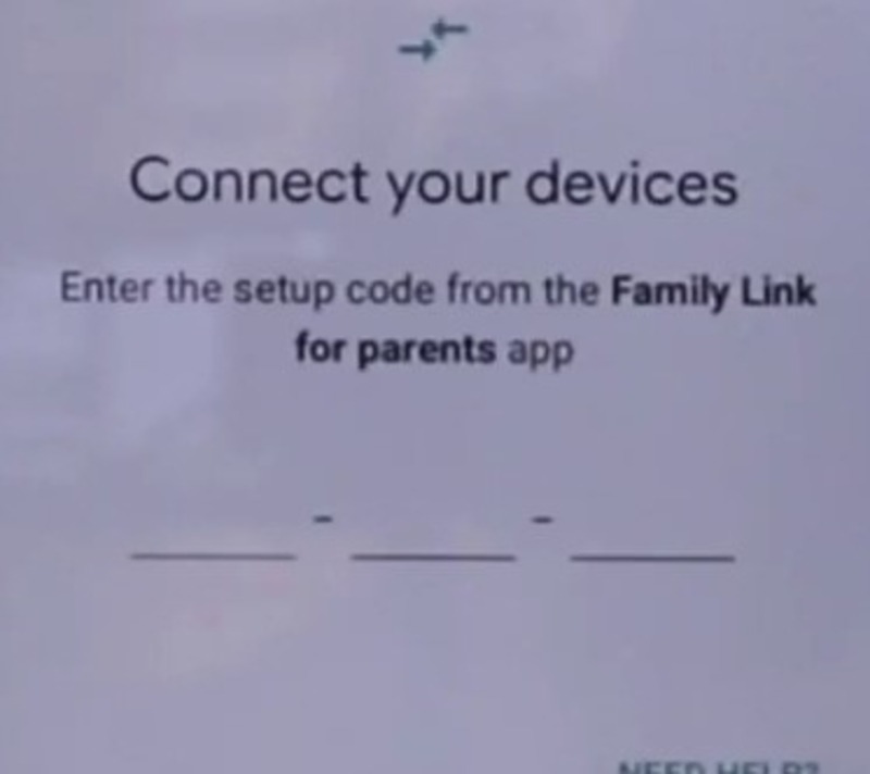 Google Family Link Code Input