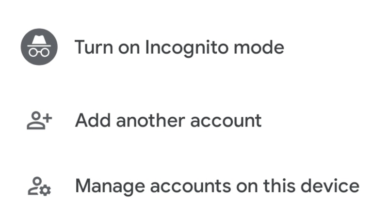 Google Maps Incognito Option