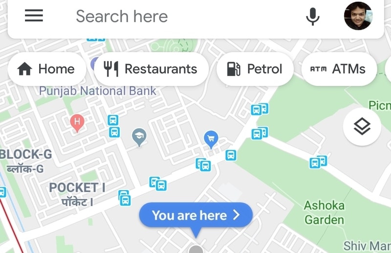 Google Maps Screen