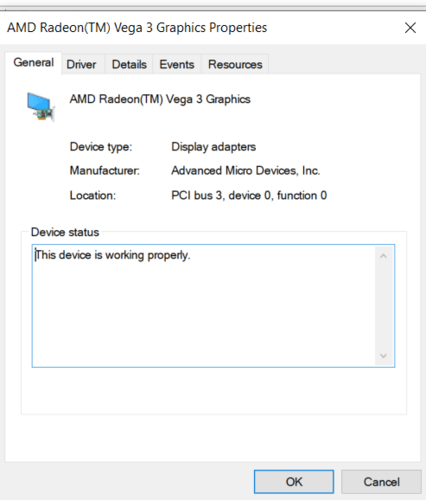 Graphics Card Identification Graphics Properties Window