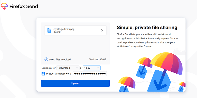 Secure Send Firefox Send