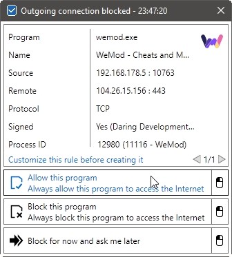 Wemod Allow Network Access