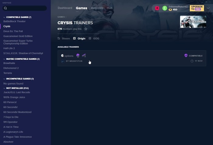 Wemod Available Trainers