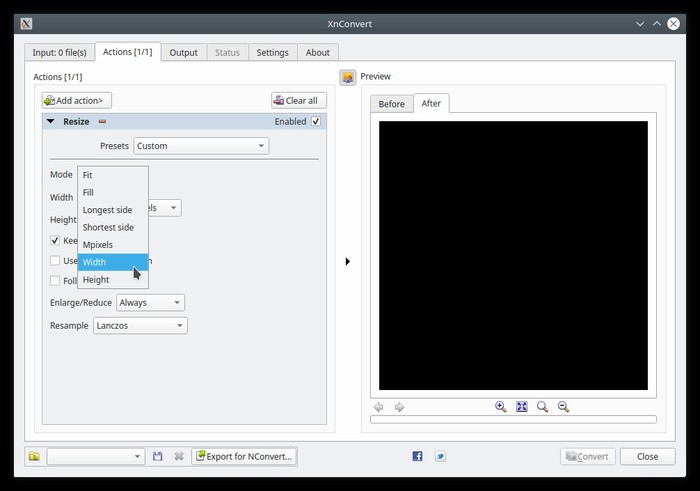 Xnconvert Batch Convert Resize Action