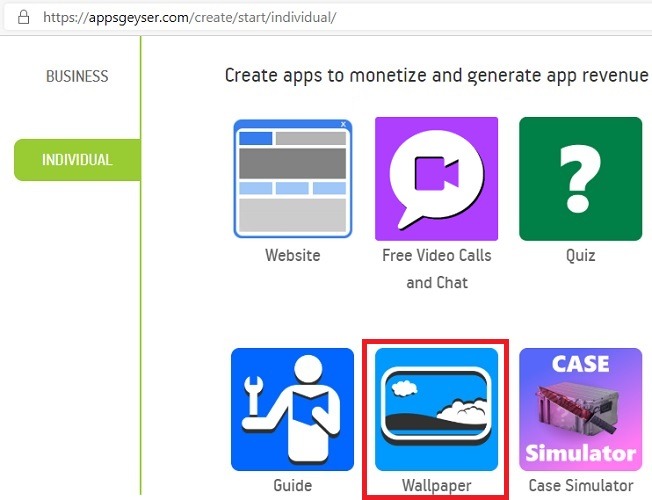 Appsgeyser Select Apps
