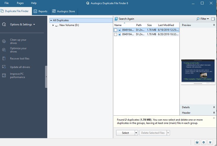 Delete Duplicate Files Windows Auslogics